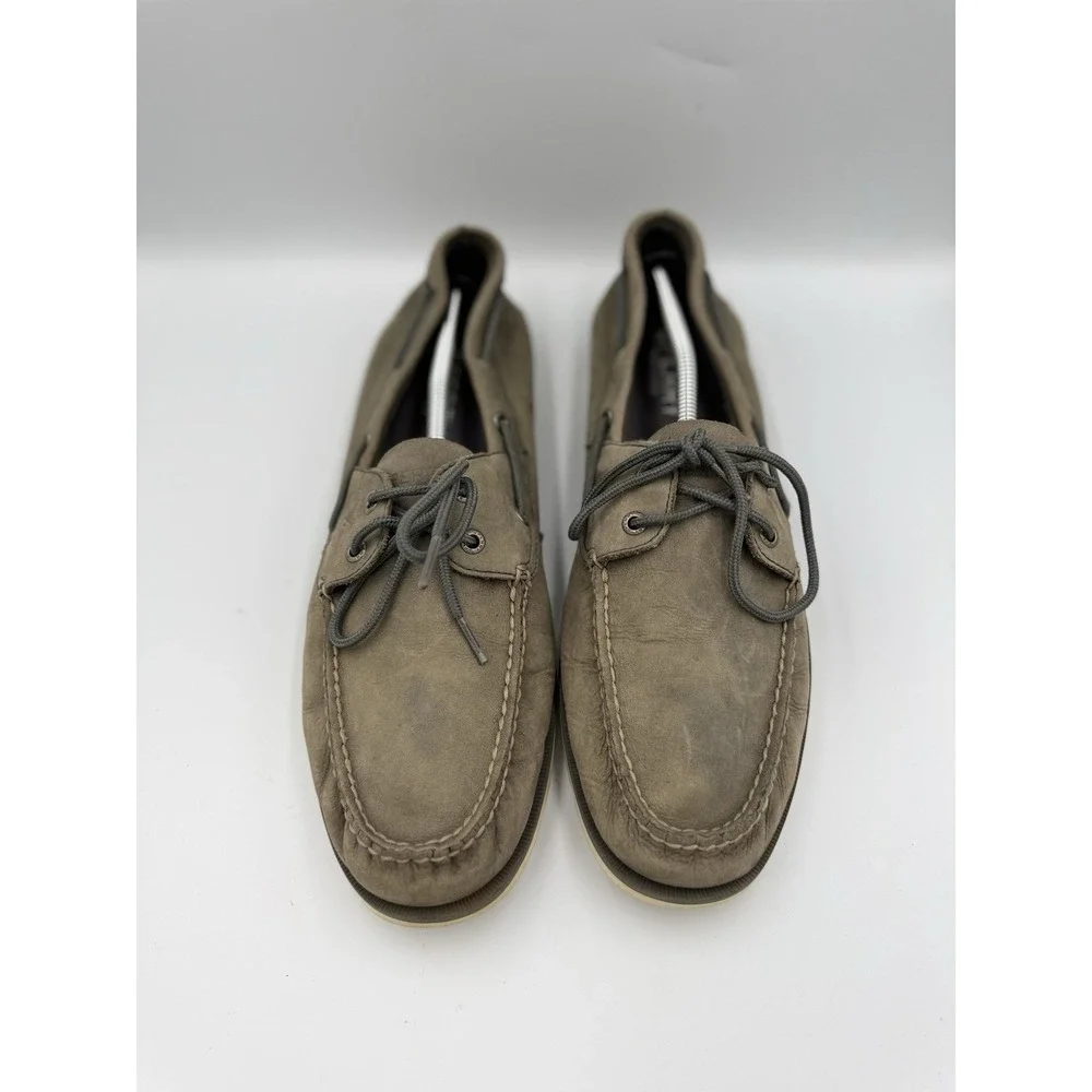 Sperry Leeward 2-Eye Cascade Boat Shoes Men's Size 14M Olive Green Lace Casual